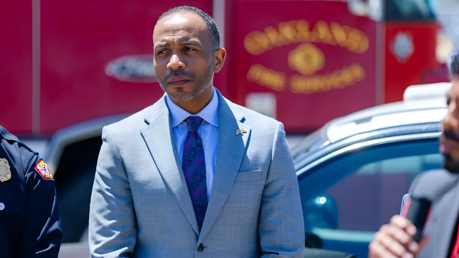 City Administrator Jestin Johnson, shown at an unrelated press conference last week, resigned Sunday following an investigation into his text messages. Credit: Estefany Gonzalez for The Oaklandside
