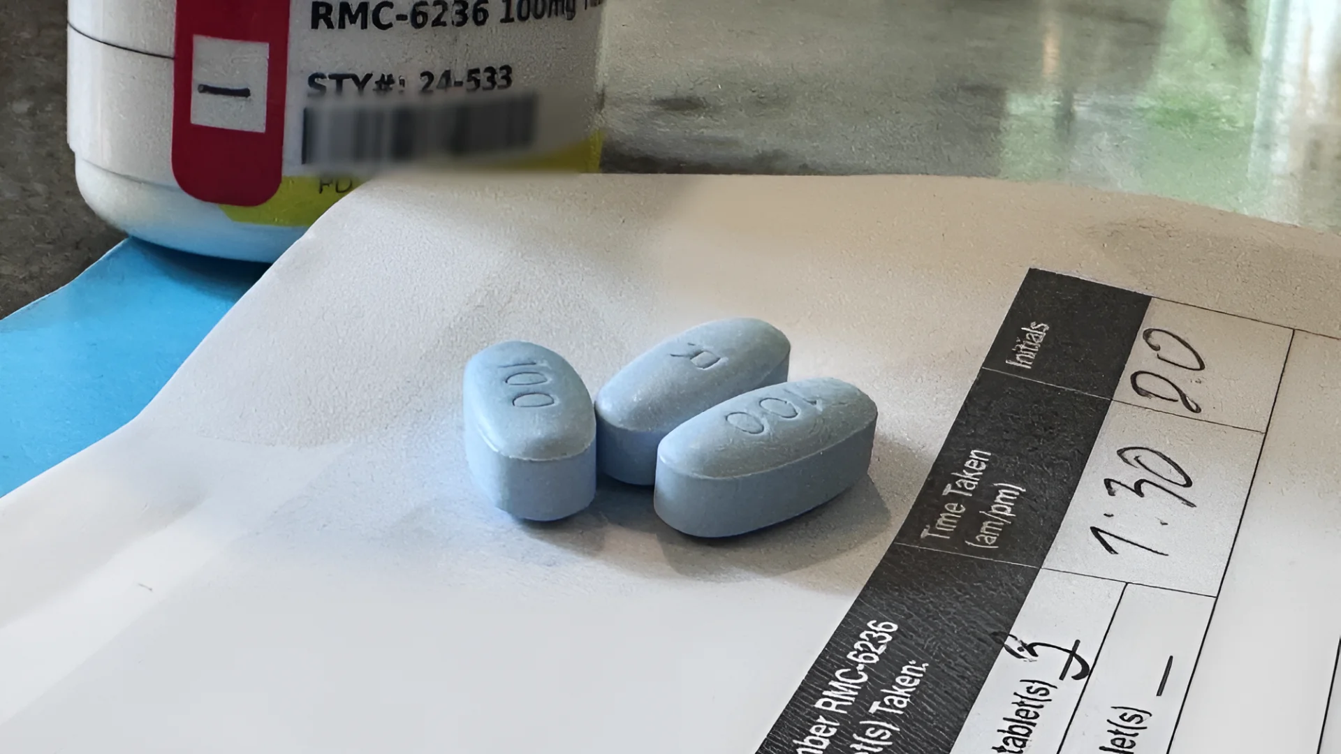 Daraxonrasib is taken as three pills once a day. The experimental pill has been fast-tracked by the Food and Drug Administration for approval.Patrick Martin / NBC News