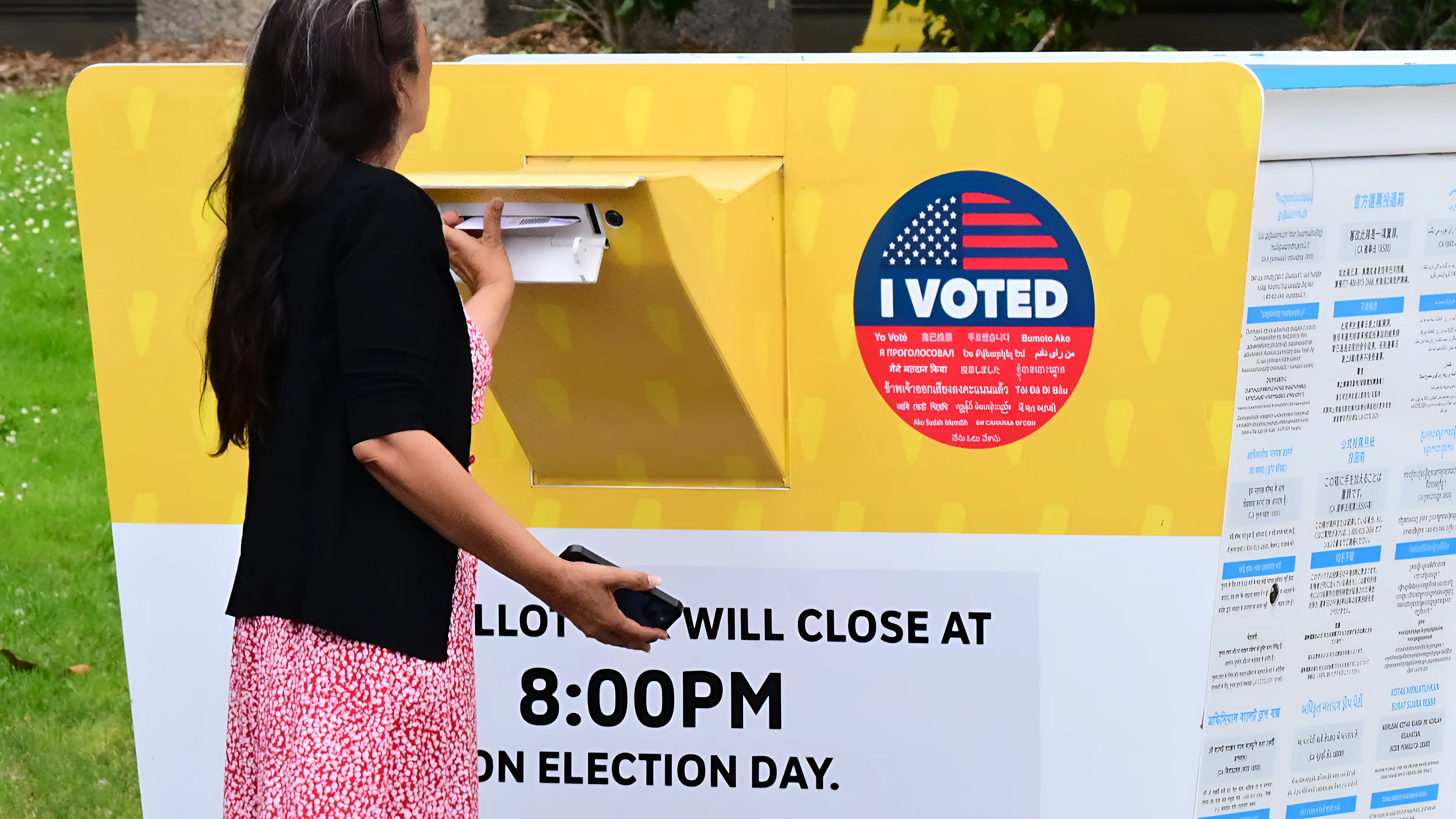 A voter in Norwalk, California on Monday. Photograph: Frederic J Brown/AFP/Getty Images
