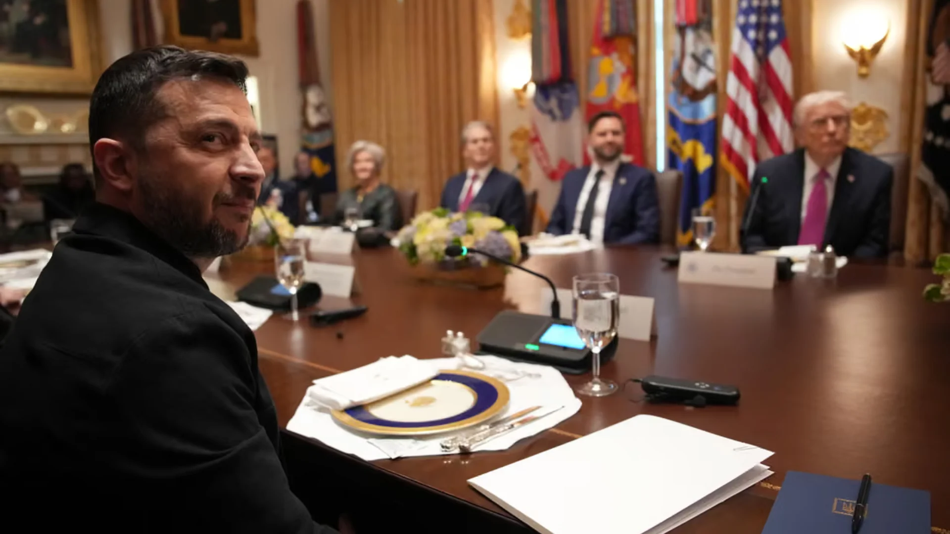 Volodymyr Zelenskyy meets with Donald Trump and members of his Cabinet at the White House in 2025. Trump will reportedly not hold a bilateral meeting with Zelenskyy at the G7. Photograph: Andrew Harnik/Getty Images