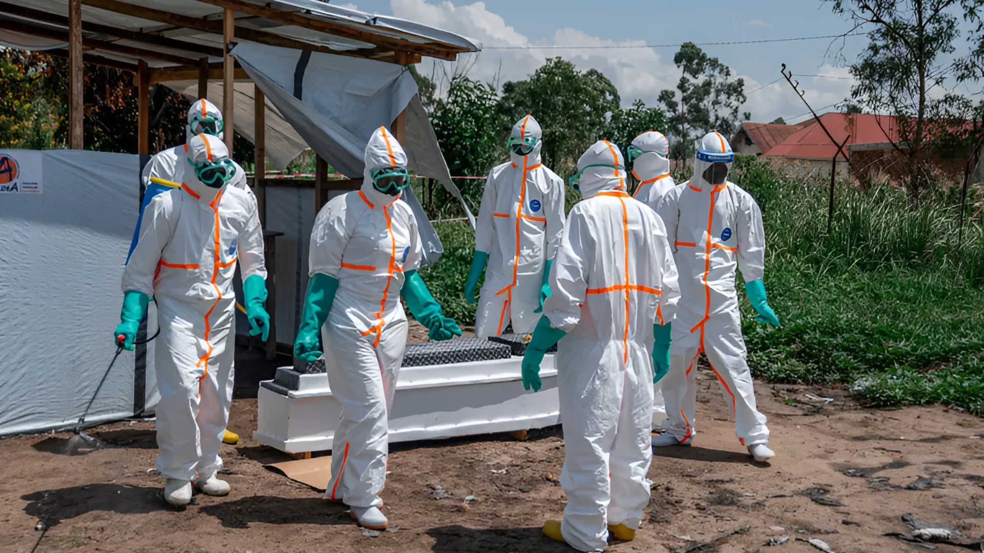 DRC health workers retrieve the body of an Ebola virus victim from Rwampara Hospital morgue in Ituri province, June 09, 2026 [Anadolu Agency]