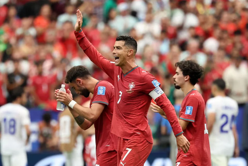 Soccer Football - FIFA World Cup 2026 - Group K - Portugal v Uzbekistan - Houston Stadium, Houston, Texas, U.S. - June 23, 2026 Portugal's Cristiano Ronaldo celebrates after the match IMAGN IMAGES via Reuters/Troy Taormina Purchase Licensing Rights