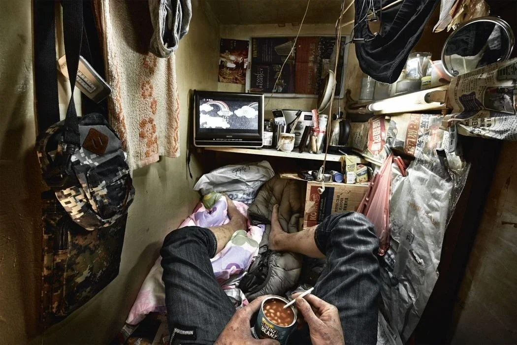 The cramped conditions of life inside small, subdivided apartments in Hong Kong. Photo: HKFP.