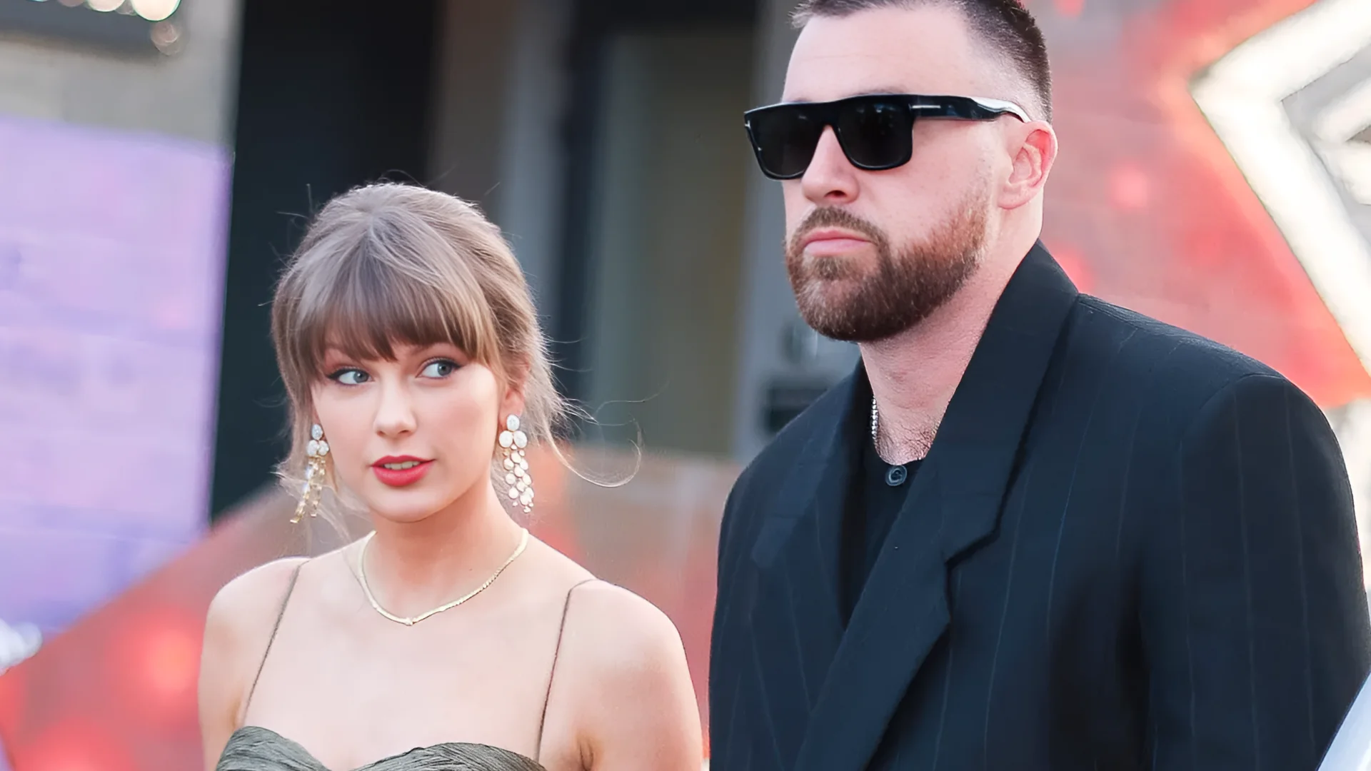 Taylor Swift and Travis Kelce in Brooklyn last month. Since the couple announced their engagement last year, they have o