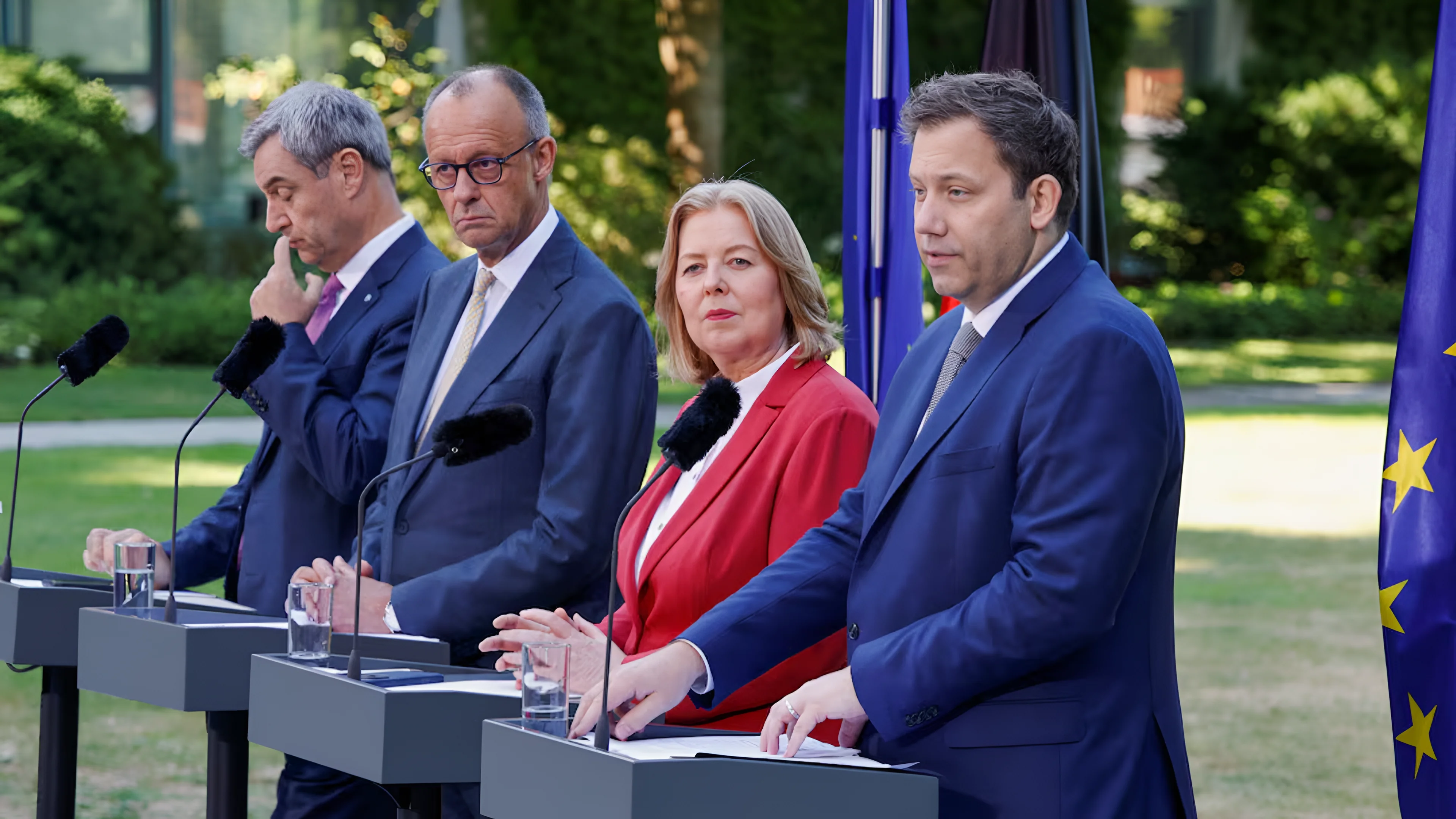 Press conference following Germany's government coalition talks on reforms at the Chancellery, in Berlin. Source: Reuters