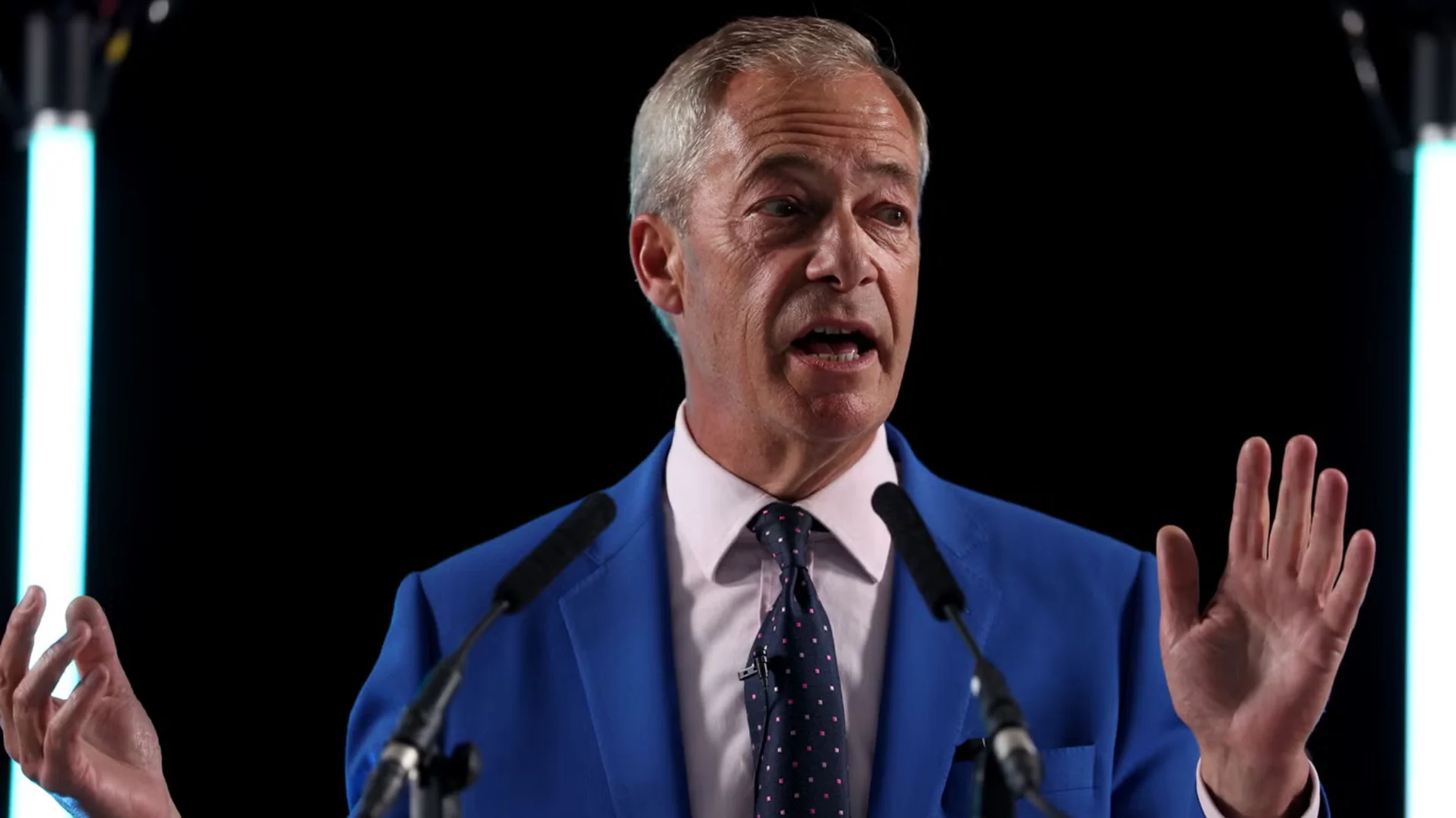 Reform UK leader Nigel Farage speaking at a rally. (PA Wire)