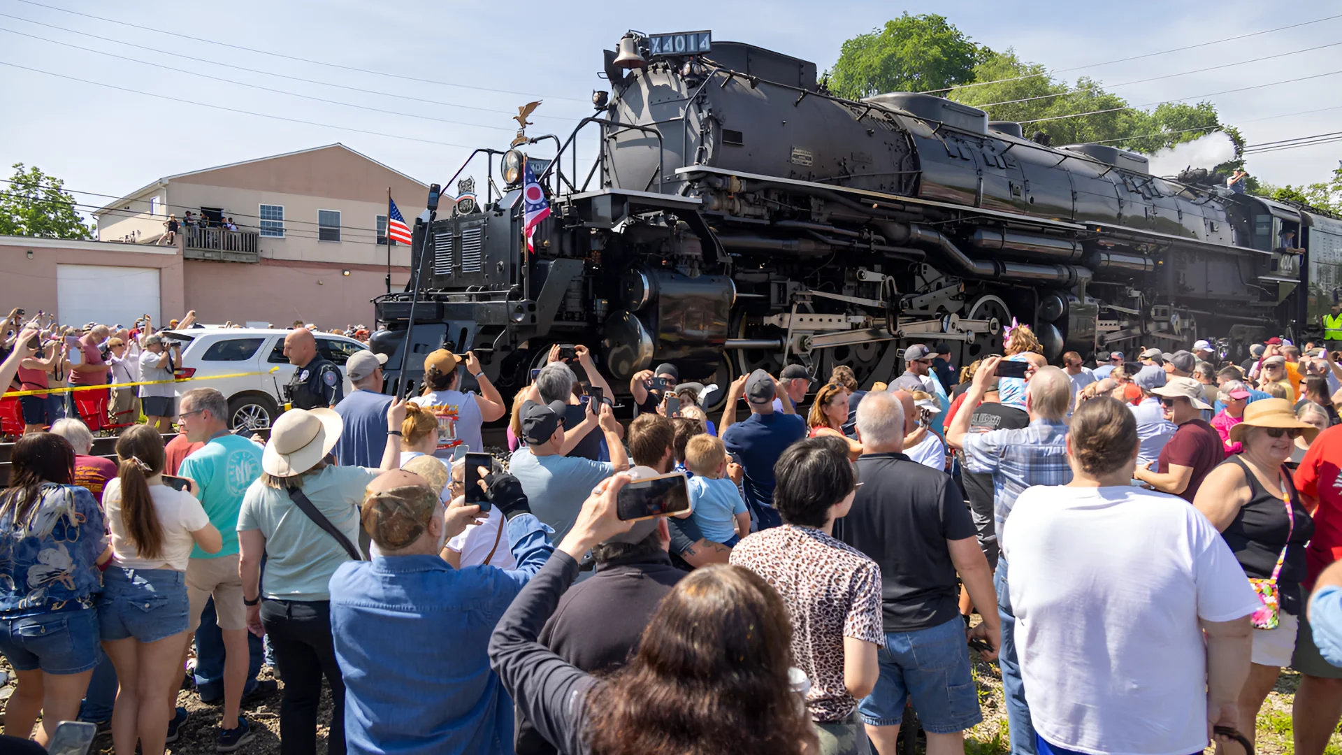 Big Boy No. 4014 makes a whistle stop in Lorain on June 8. The world's largest operating steam locomotive will return to