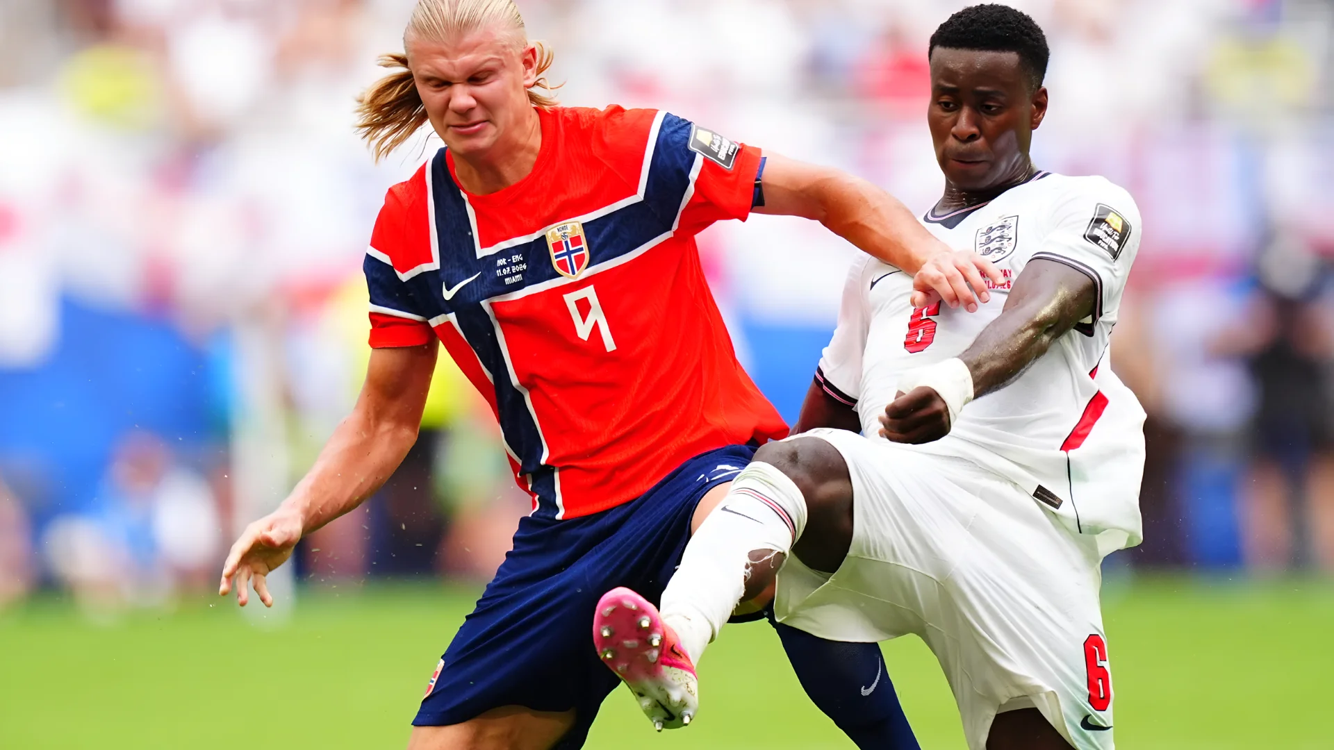 Marc Guéhi got the better of an immense battle with Manchester City teammate Erling Haaland. Photograph: Anadolu/Getty I