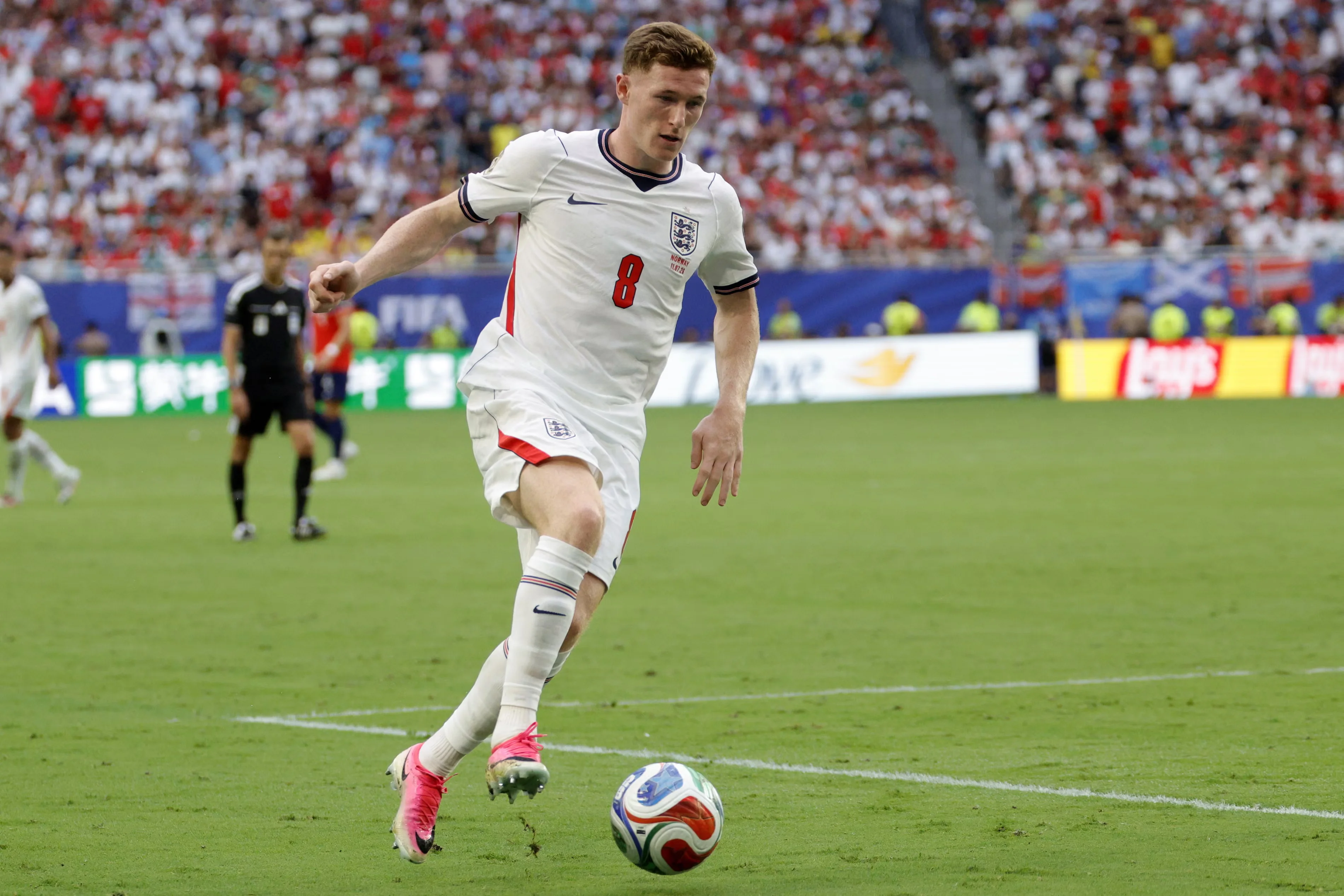 Elliot Anderson was one of England’s two standout performers, along with Jude Bellingham. Photograph: Shawn Thew/EPA