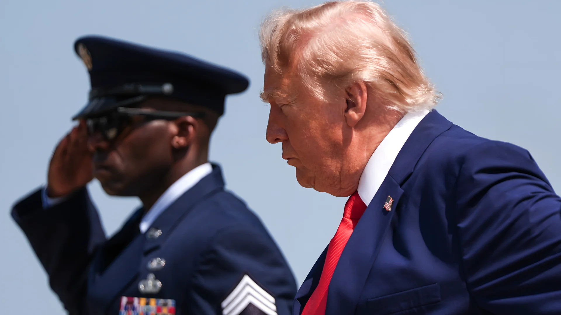 Donald Trump said: ‘I am considering a massive attack. Bigger than ever before.’ Photograph: Julia Demaree Nikhinson/AP
