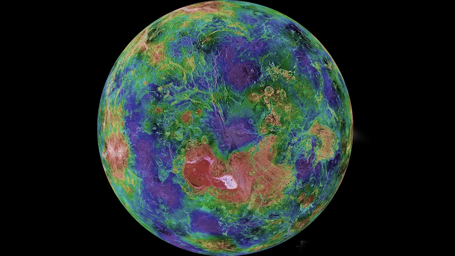 This hemispheric view of Venus. Credit: NASA