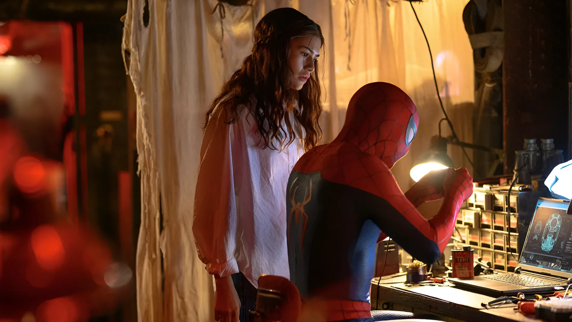 MJ (Zendaya) watches Spider-Man work in 'Spider-Man: Brand New Day.' Jay Maidment/Sony Pictures