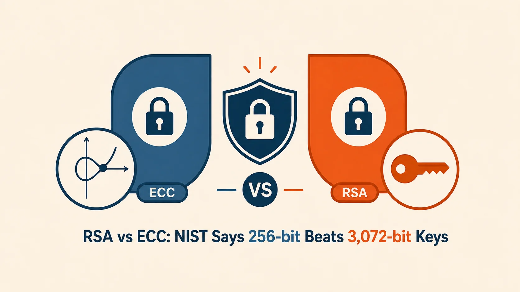 Illustrating NIST 256-bit vs 3,072-bit security. Photo: AI/BytePith.