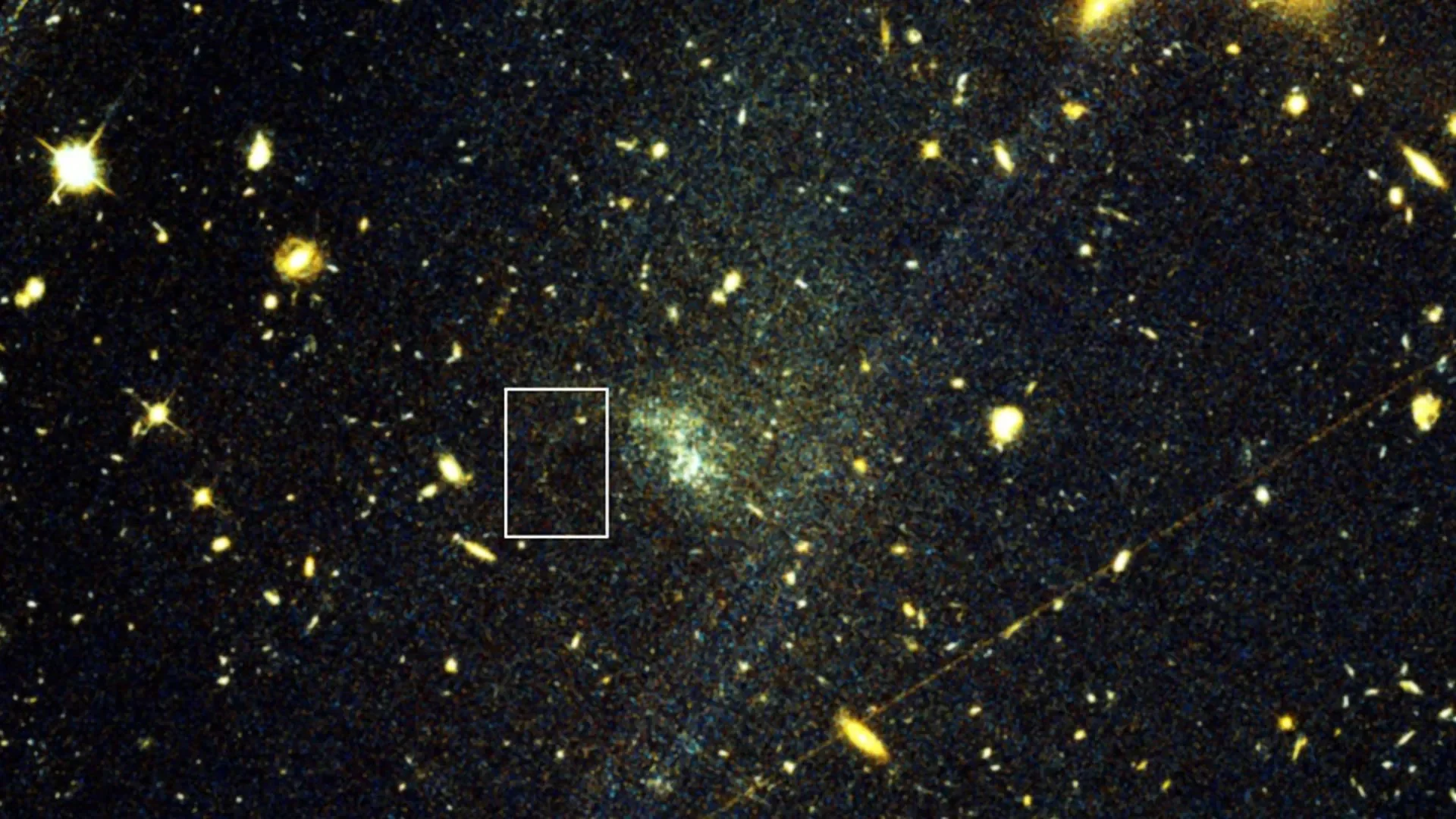 Panoramic deep-space observation from the Hubble Space Telescope detailing a trailing stellar stream drawn from a globul