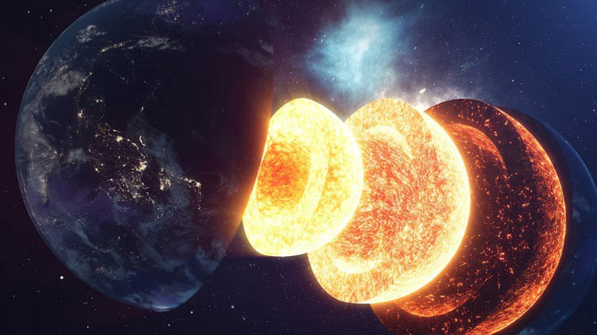 Cross-section diagram illustrating the layers of Earth's core. Illustration: DOWN TO EARTH.